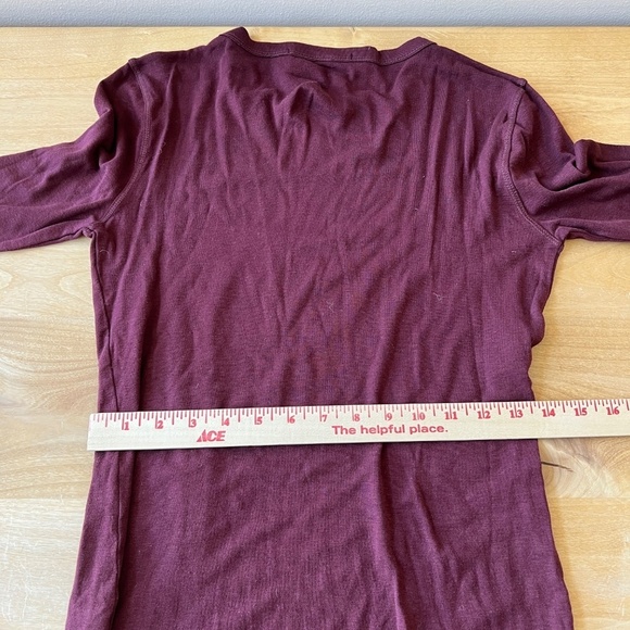 CROWN JEWEL LS TEE SHIRT M CASUAL SOFT STRETCHY CREWNECK PULL ON BURGUNDY - Picture 7 of 11
